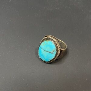 Vintage Navajo Turquoise Stone 925 Silver Ring